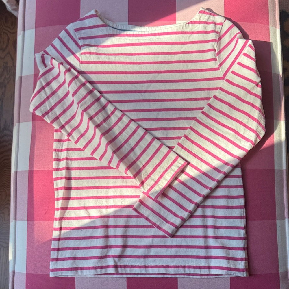 Pink Striped Kids Long Sleeve Shirt